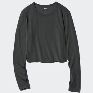 NWT Uniqlo 👕Ultra Stretch AIRism Cropped T-Shirt Long Sleeve